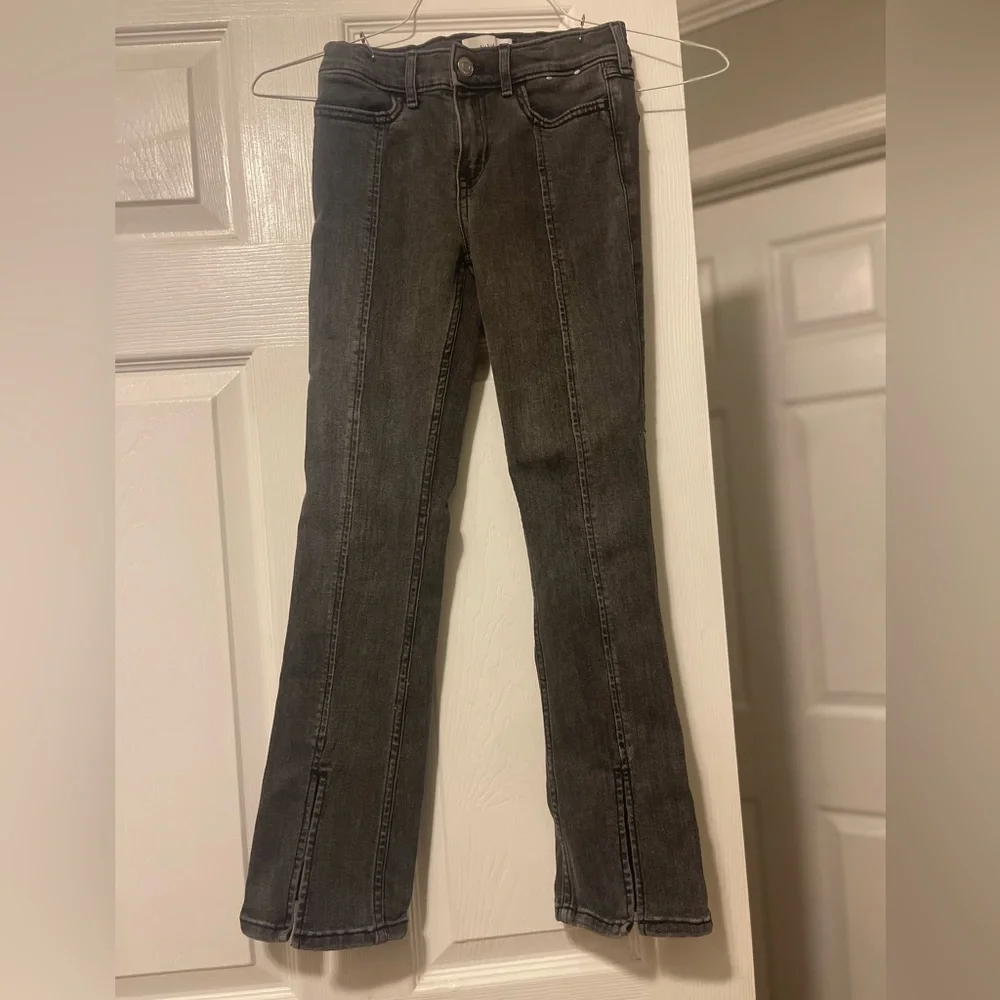 Girls Abercrombie & Fitch Dark Gray Flare Jeans - Picture 1 of 3